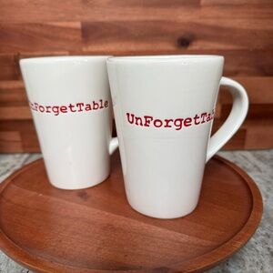 Potterybarn Sentiment White Ceramic Mugs UnforgetTable